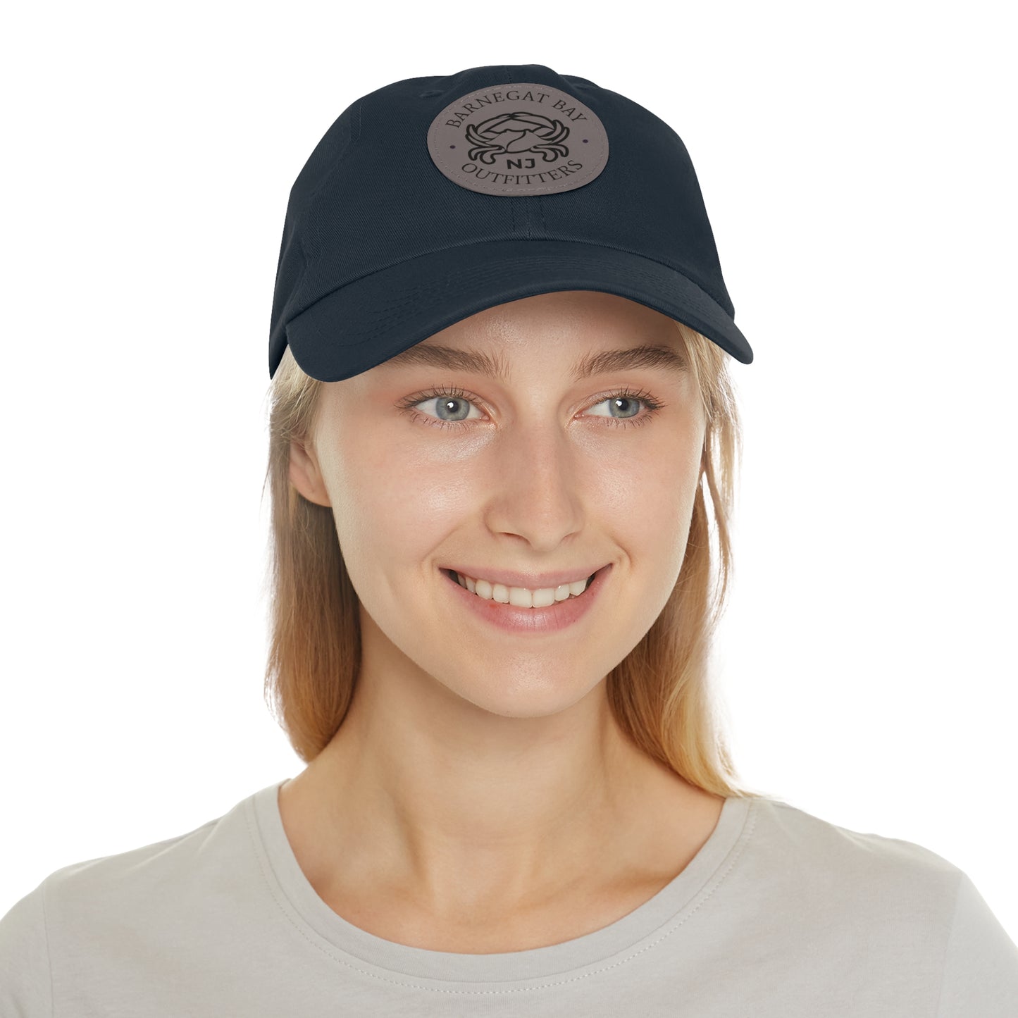 Barnegat Bay Outfitters Round Crab Logo Leather Patch Hat