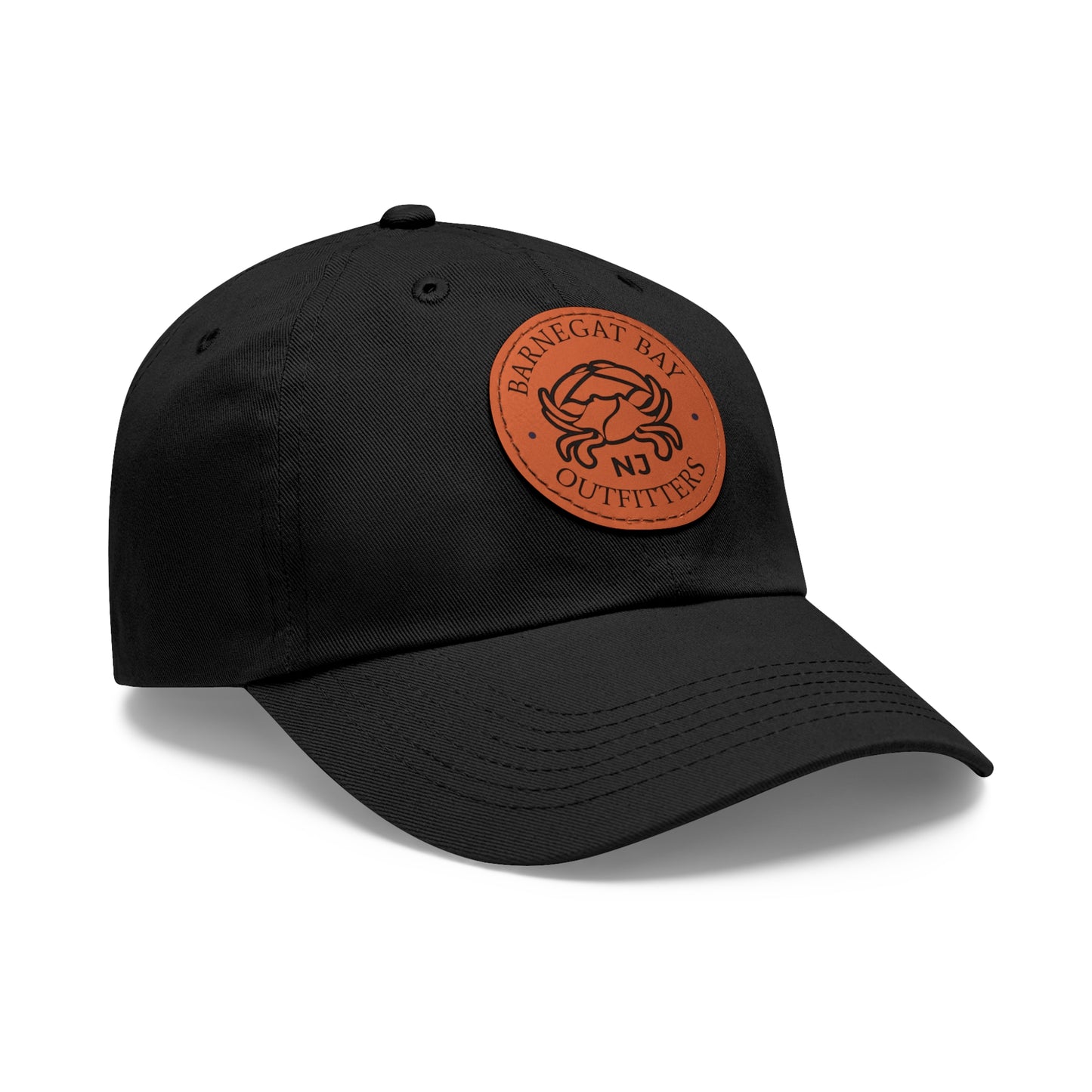 Barnegat Bay Outfitters Round Crab Logo Leather Patch Hat