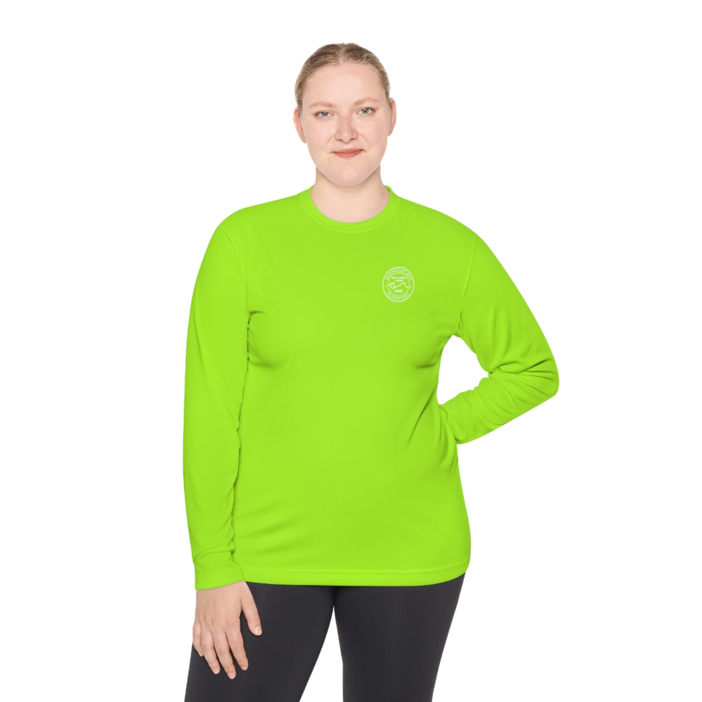 UPF40+ Circle Wave Chest Logo Unisex Performance Long Sleeve Tee