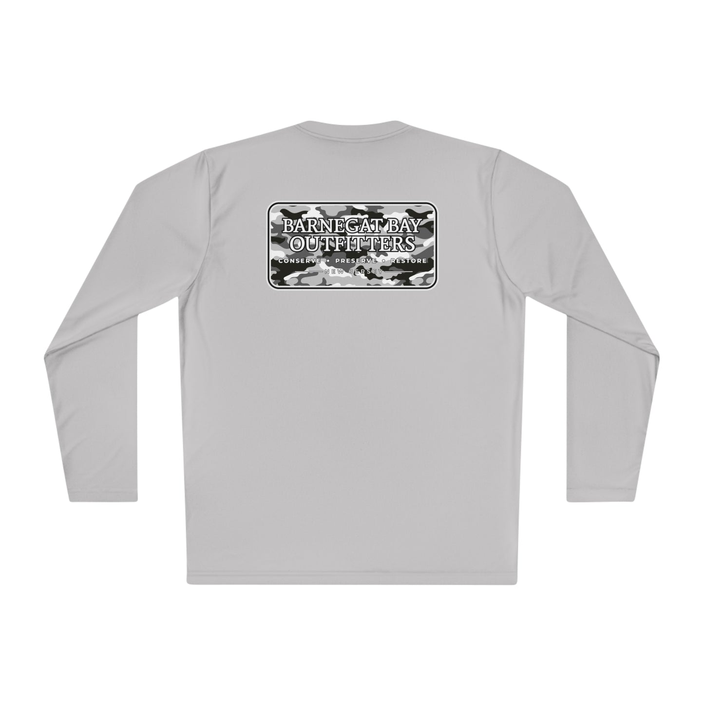 UPF40+ Black Camo Logo Unisex Performance Long Sleeve Tee