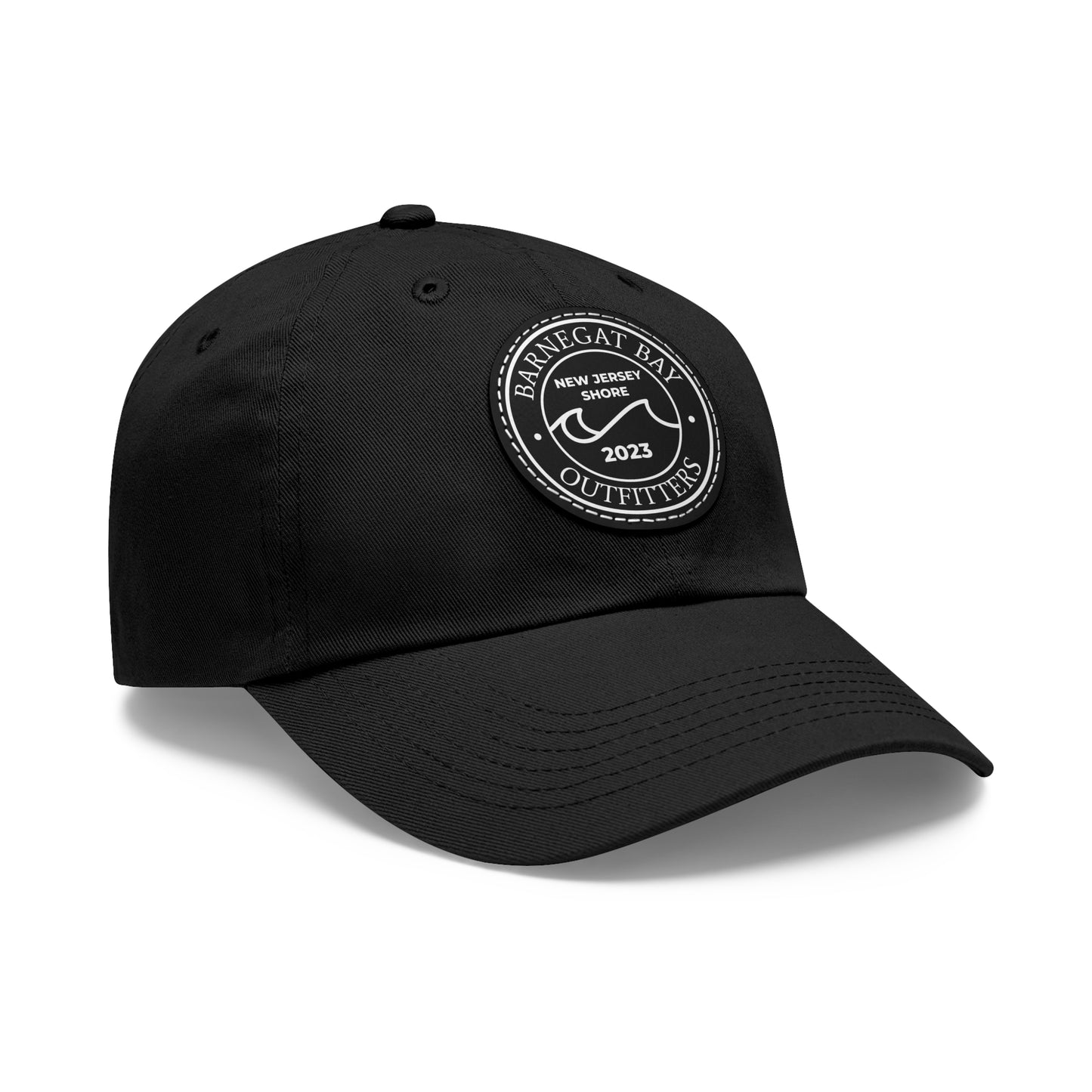 Barnegat Bay Outfitters Round Wave Logo Leather Patch Hat