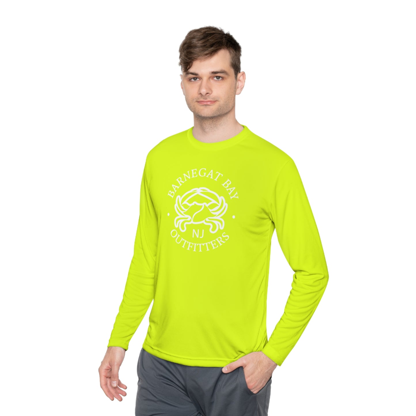 UPF40+ Crab Front Logo Unisex Performance Long Sleeve Tee