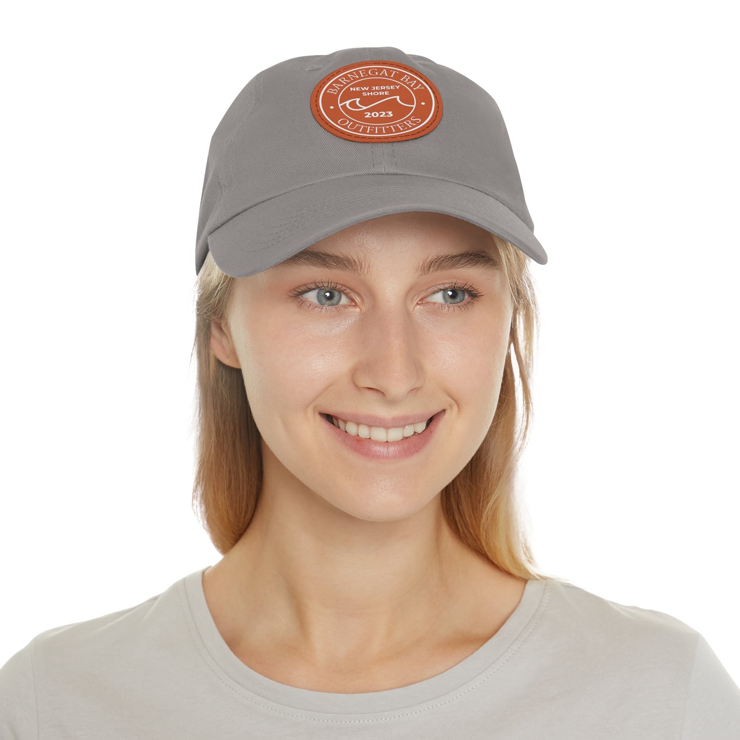 Barnegat Bay Outfitters Round Wave Logo Leather Patch Hat