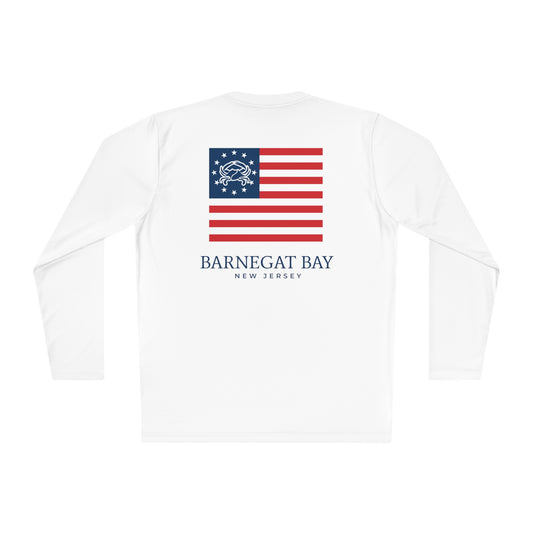 UPF40+ Flag Logo Unisex Performance Long Sleeve Tee