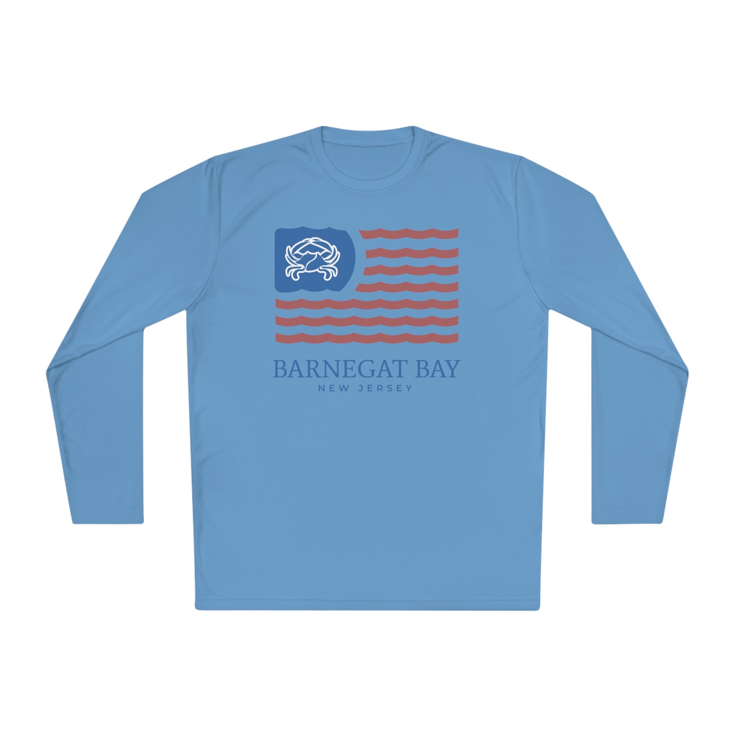 UPF40+ Wavy Flag Front Logo Unisex Performance Long Sleeve Tee