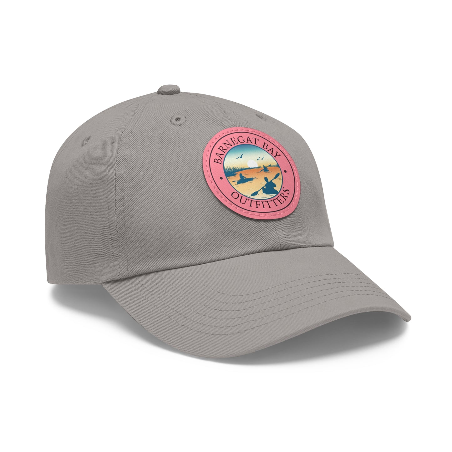 Kayak Scene Round Logo Leather Patch Hat