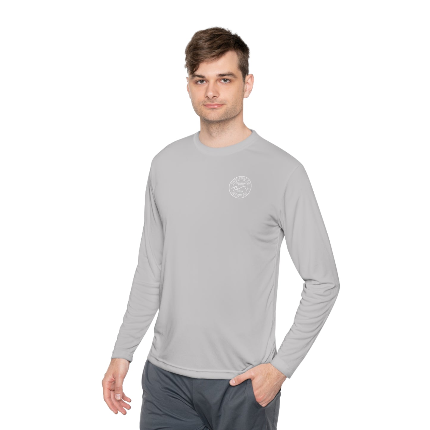 UPF40+ Circle Wave Chest Logo Unisex Performance Long Sleeve Tee