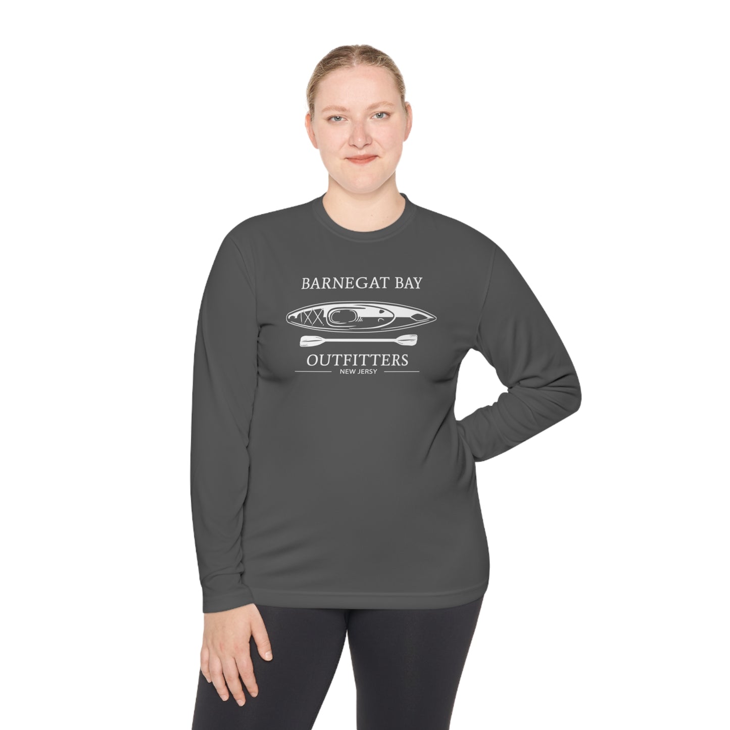 UPF40+ Kayak White Front Logo Unisex Performance Long Sleeve Tee