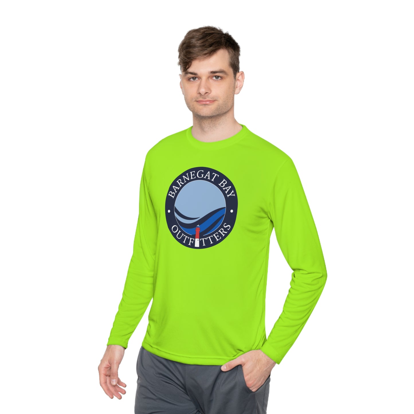 UPF40+ Lighthouse Wave Front Logo Unisex Performance Long Sleeve Tee