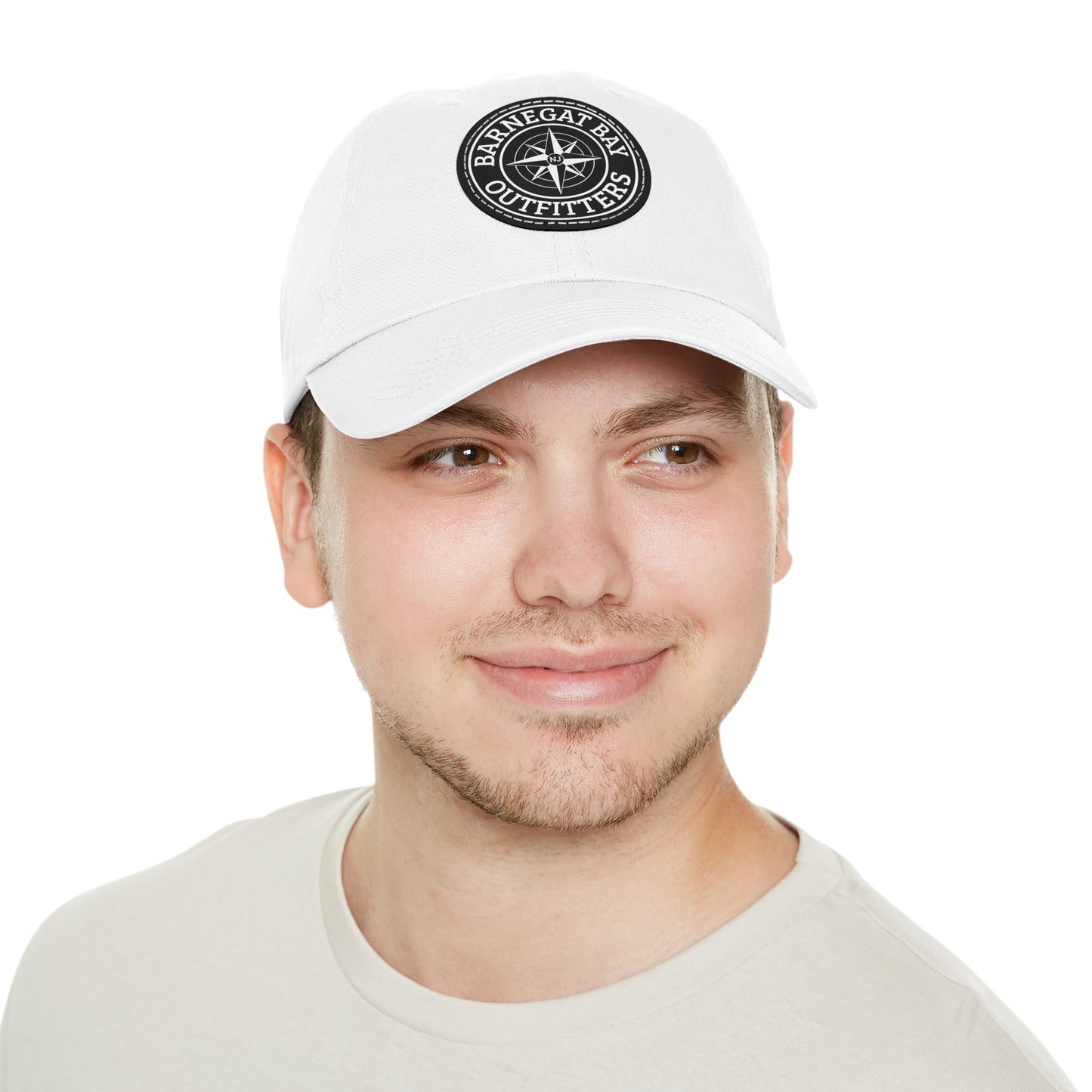 Compass Round Logo Leather Patch Hat