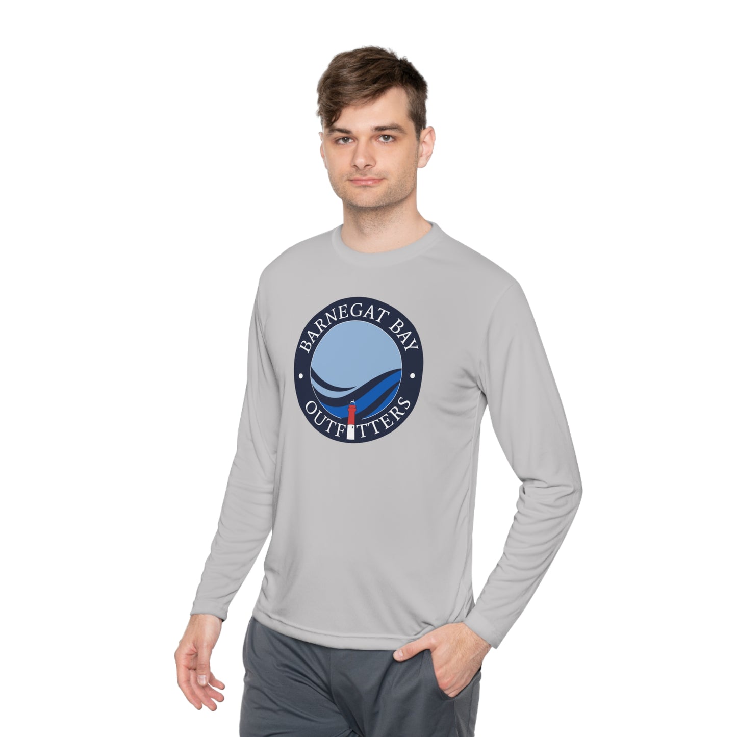 UPF40+ Lighthouse Wave Front Logo Unisex Performance Long Sleeve Tee