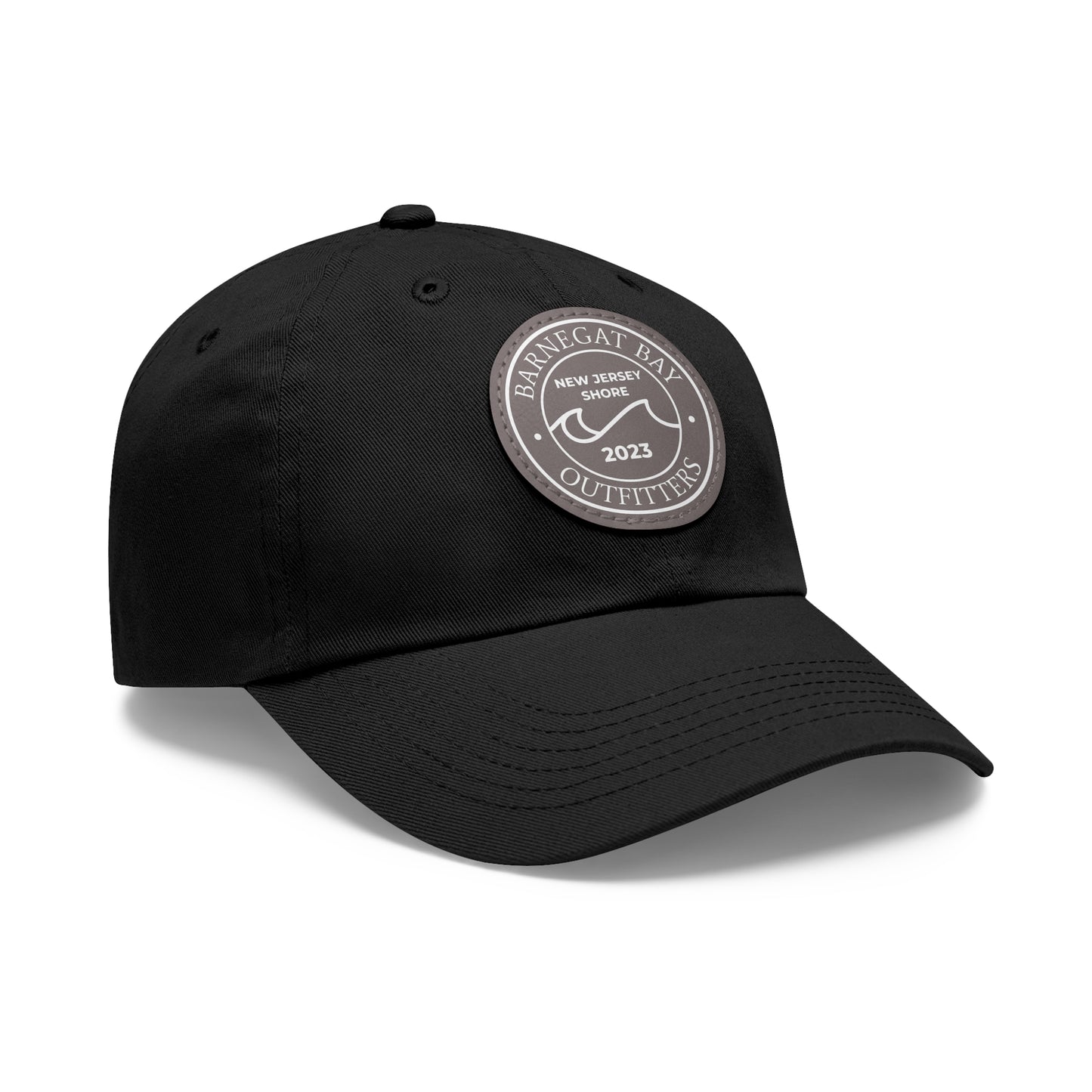 Barnegat Bay Outfitters Round Wave Logo Leather Patch Hat