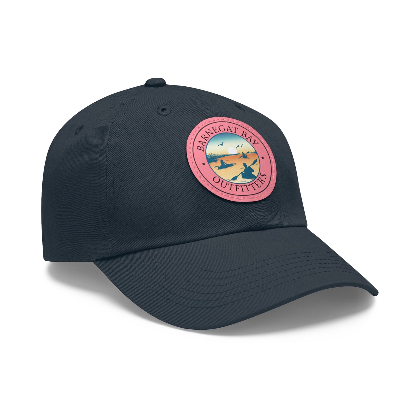 Kayak Scene Round Logo Leather Patch Hat