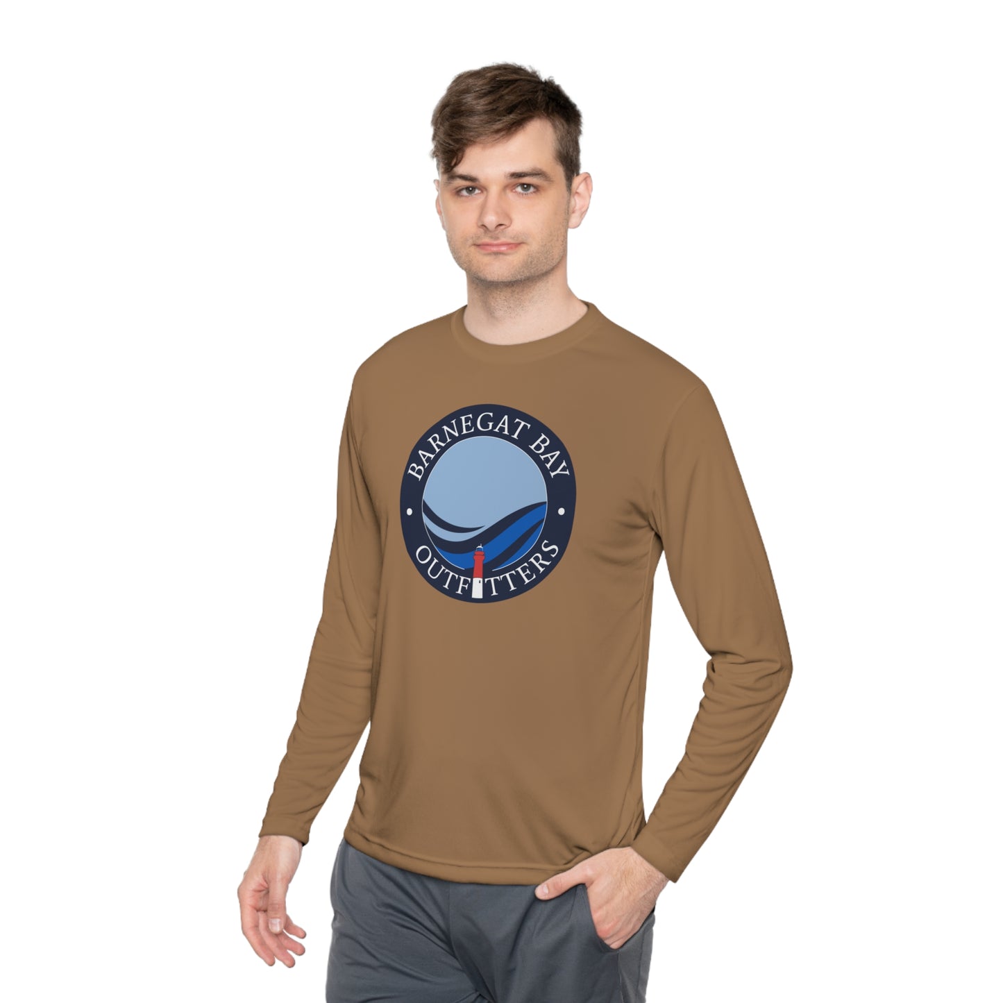 UPF40+ Lighthouse Wave Front Logo Unisex Performance Long Sleeve Tee