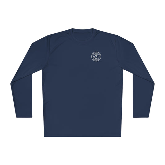 UPF40+ Circle Wave Chest Logo Unisex Performance Long Sleeve Tee