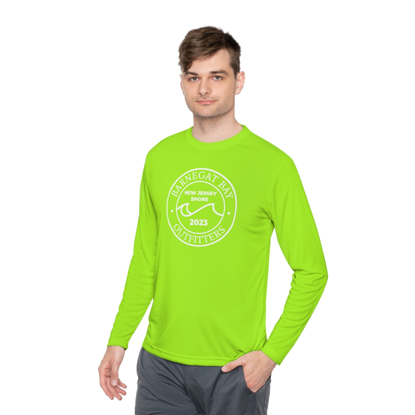 UPF40+ Circle Wave Front Logo Unisex Performance Long Sleeve Tee