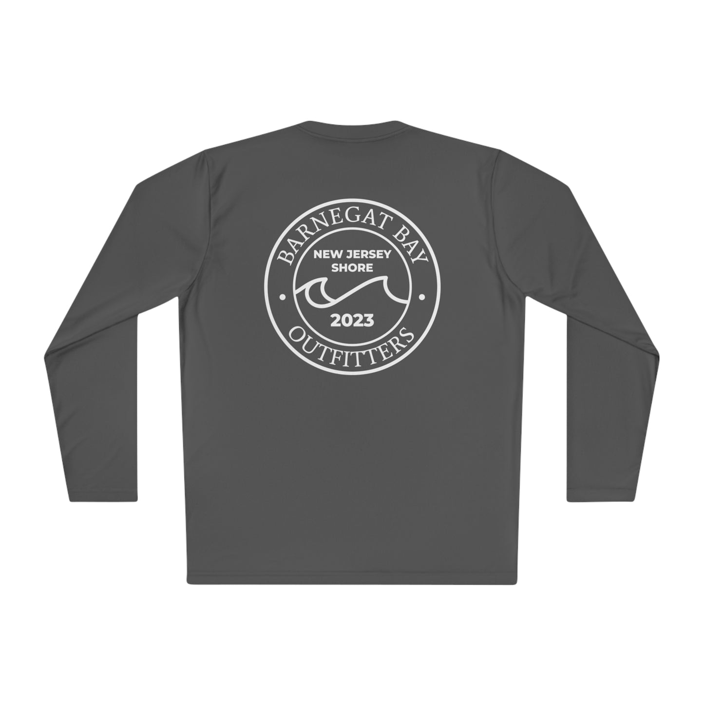 UPF40+ Circle Wave Logo White Unisex Performance Long Sleeve Tee