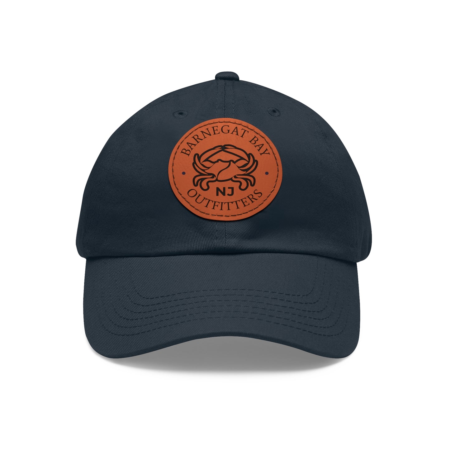 Barnegat Bay Outfitters Round Crab Logo Leather Patch Hat