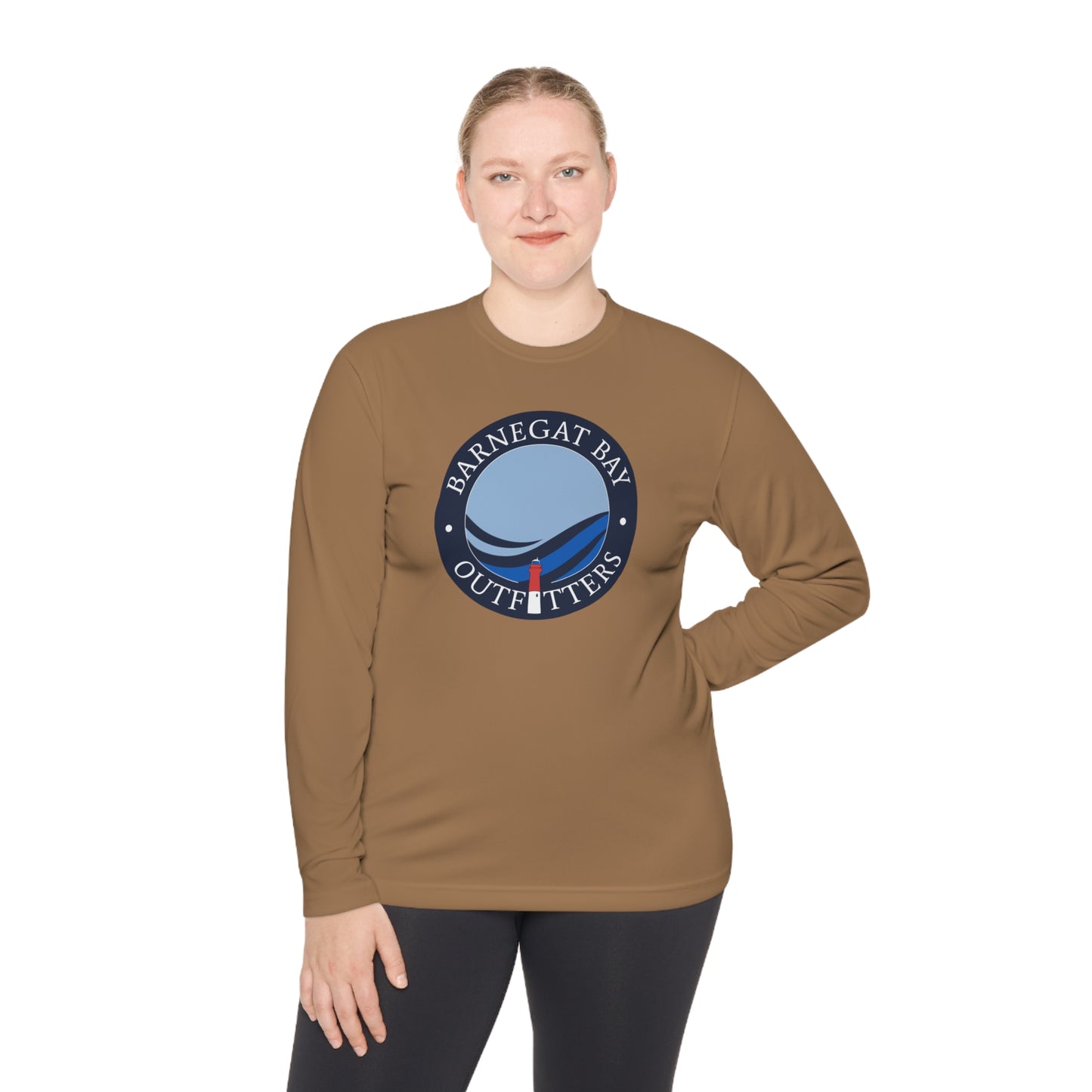 UPF40+ Lighthouse Wave Front Logo Unisex Performance Long Sleeve Tee