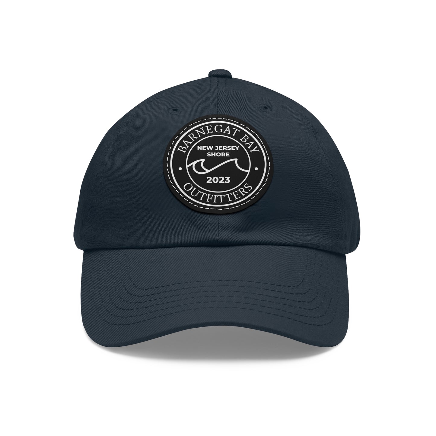 Barnegat Bay Outfitters Round Wave Logo Leather Patch Hat