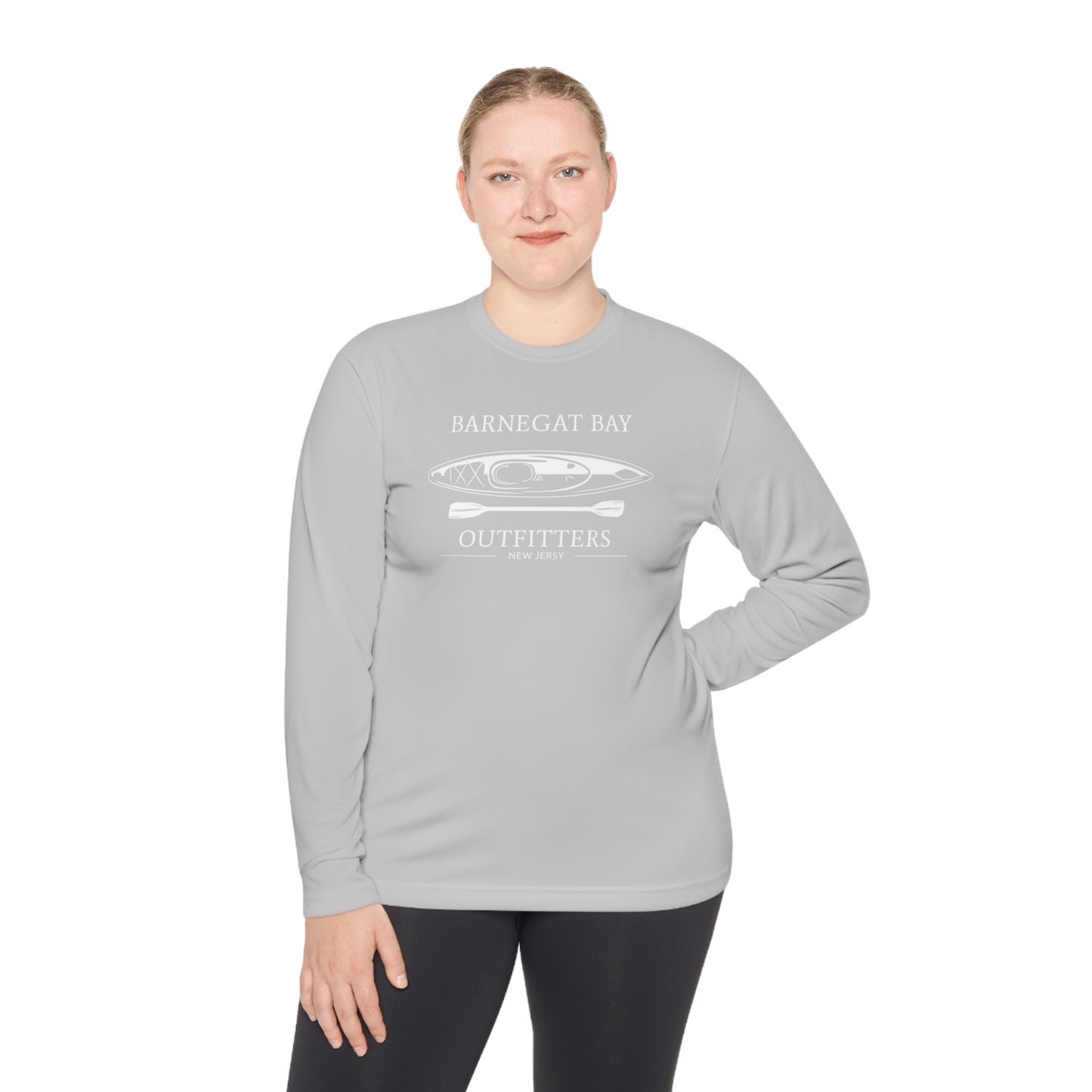 UPF40+ Kayak White Front Logo Unisex Performance Long Sleeve Tee