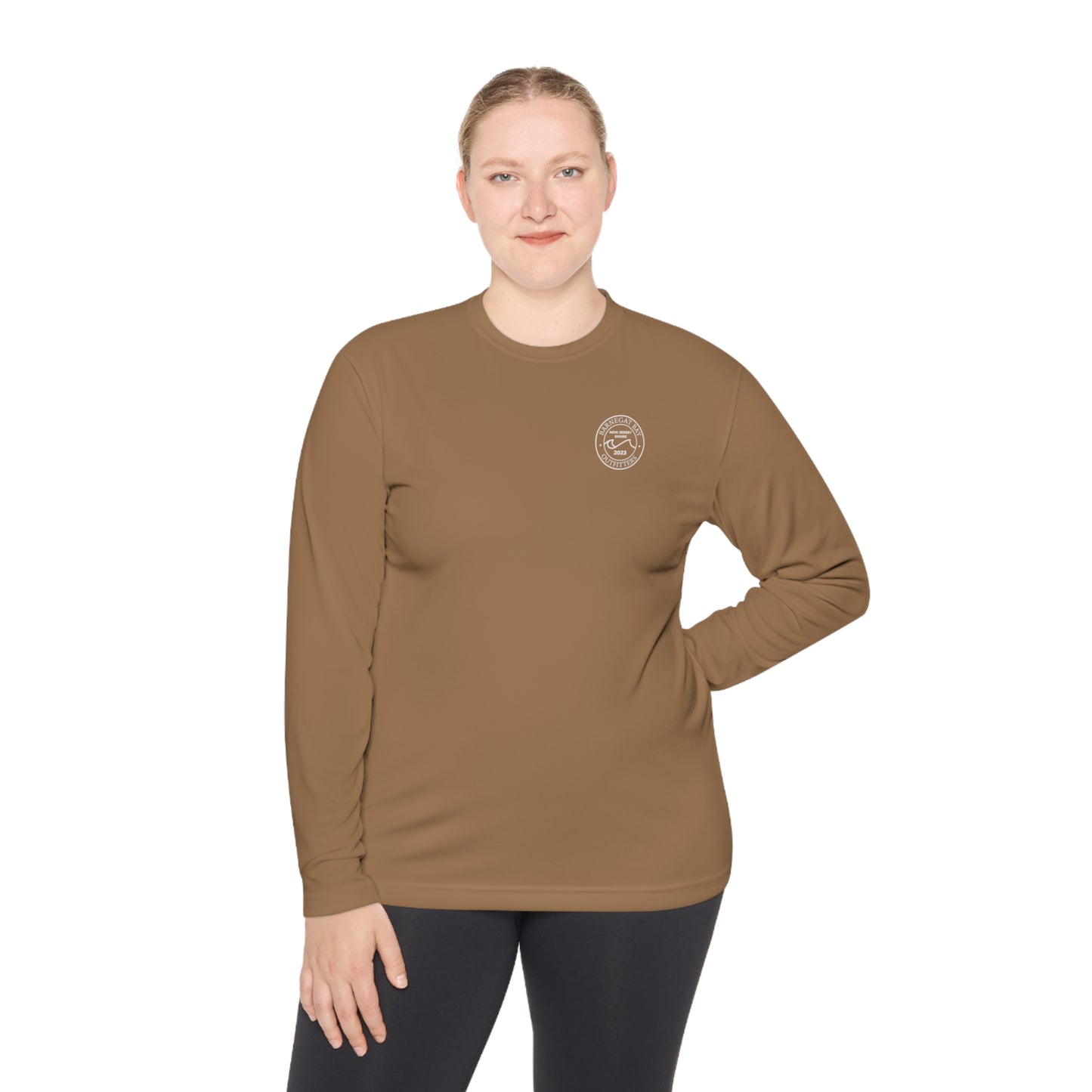 UPF40+ Circle Wave Chest Logo Unisex Performance Long Sleeve Tee