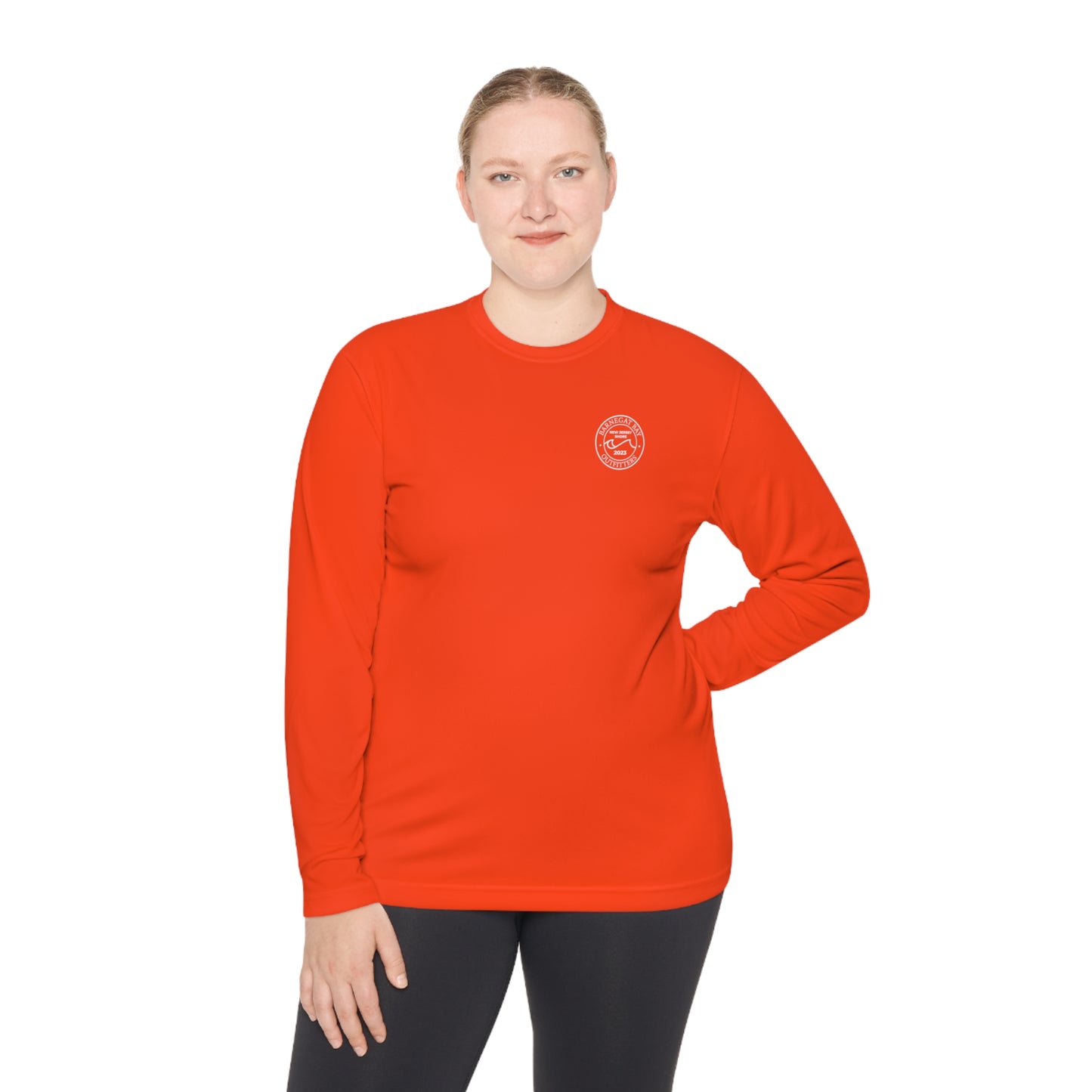 UPF40+ Circle Wave Chest Logo Unisex Performance Long Sleeve Tee