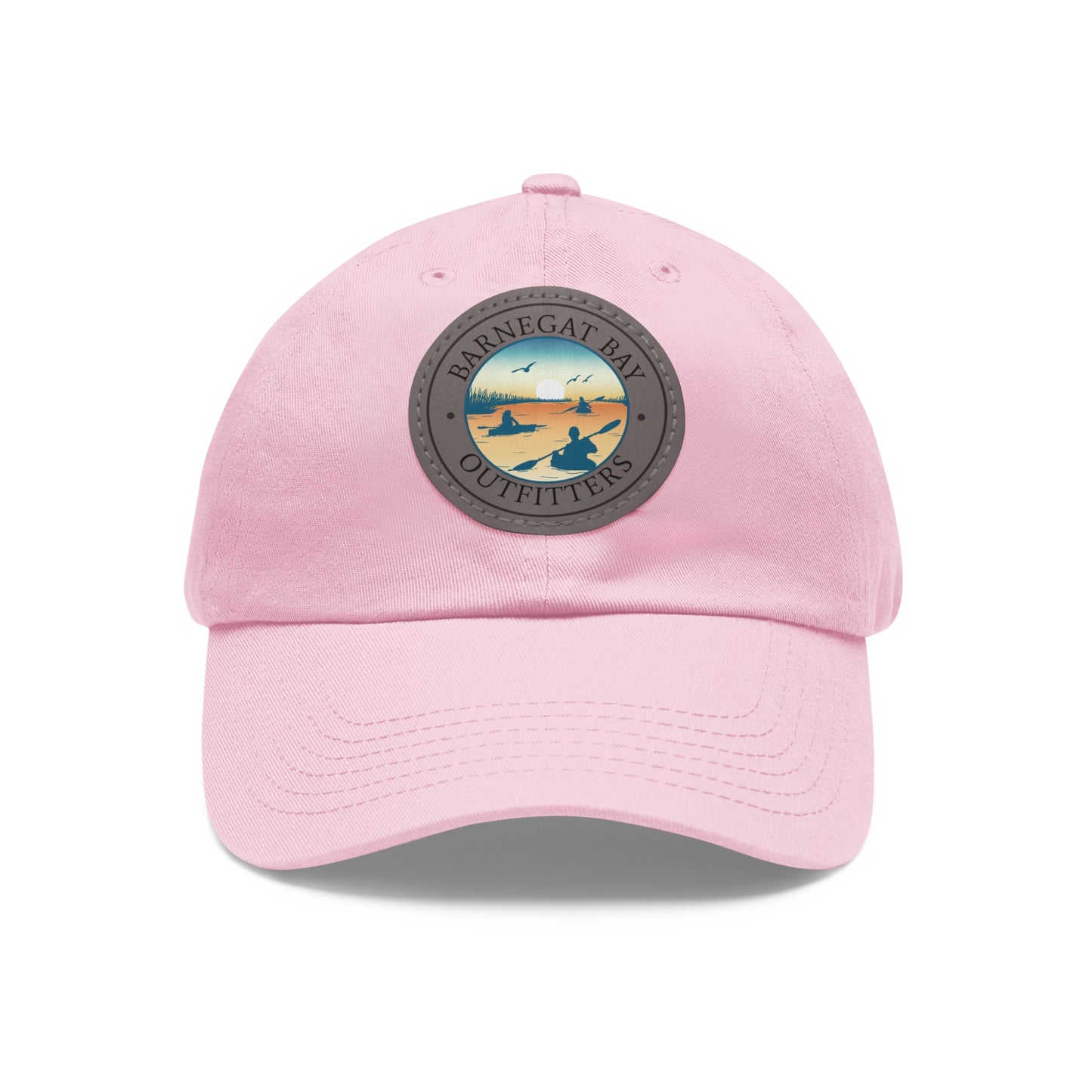 Kayak Scene Round Logo Leather Patch Hat