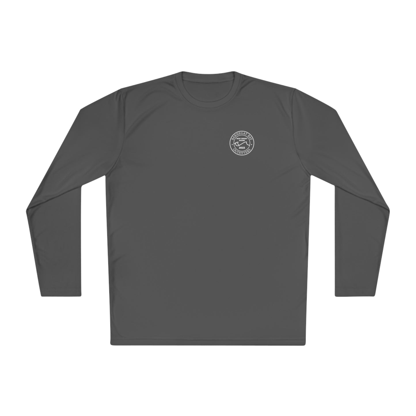 UPF40+ Circle Wave Logo White Unisex Performance Long Sleeve Tee