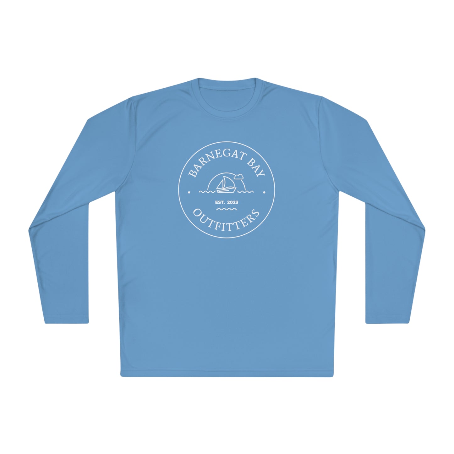 UPF40+ Sail Boat Front Logo Unisex Performance Long Sleeve Tee