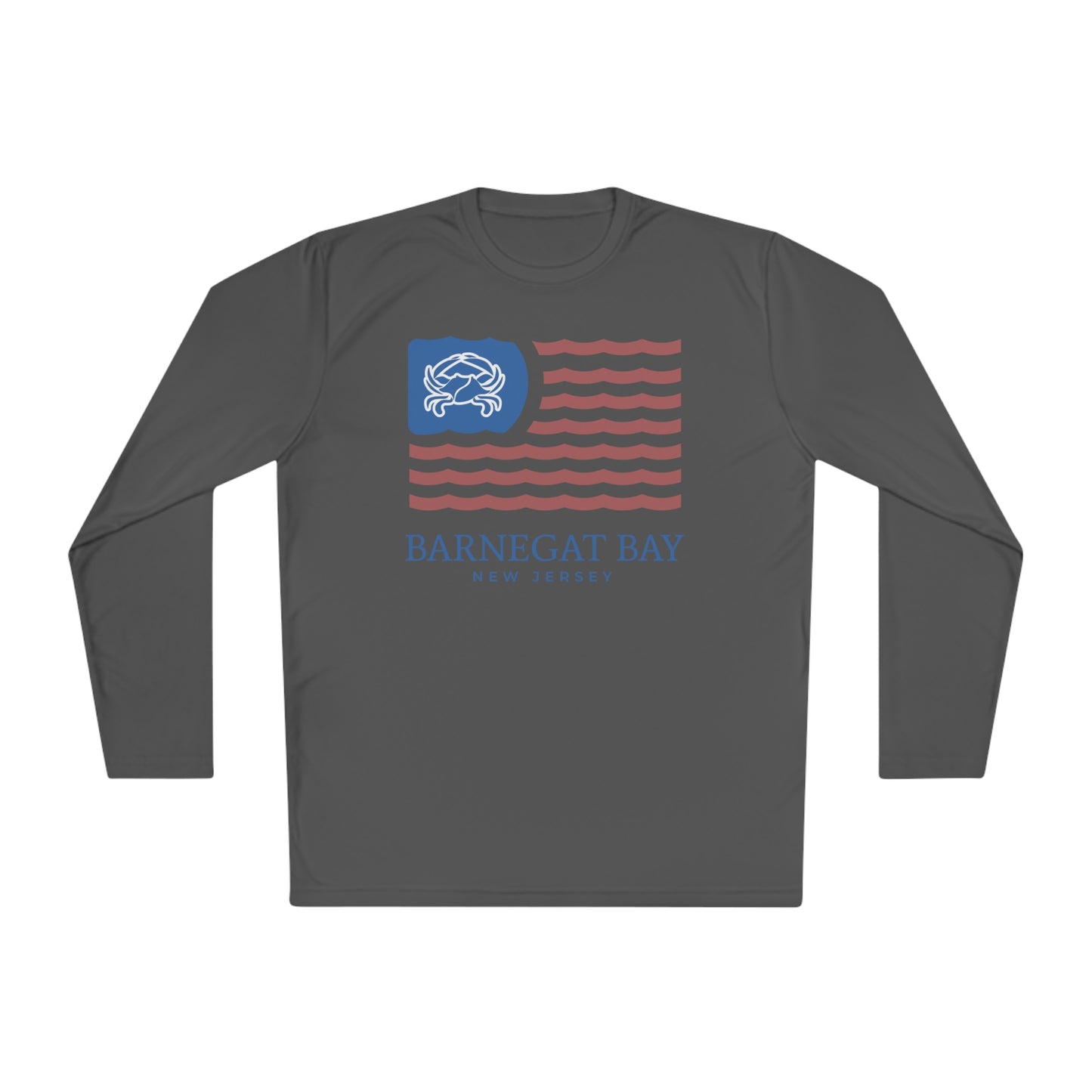 UPF40+ Wavy Flag Front Logo Unisex Performance Long Sleeve Tee