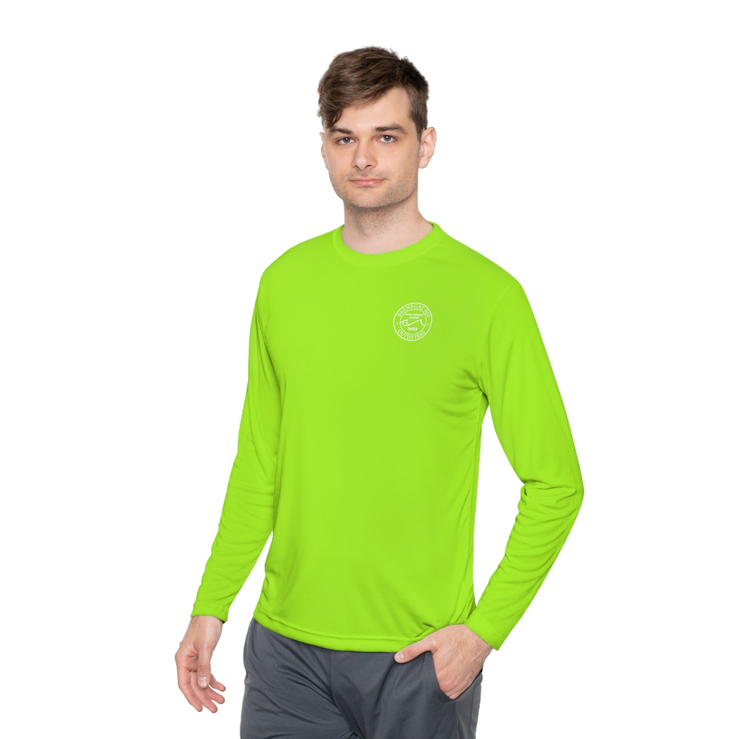 UPF40+ Circle Wave Chest Logo Unisex Performance Long Sleeve Tee