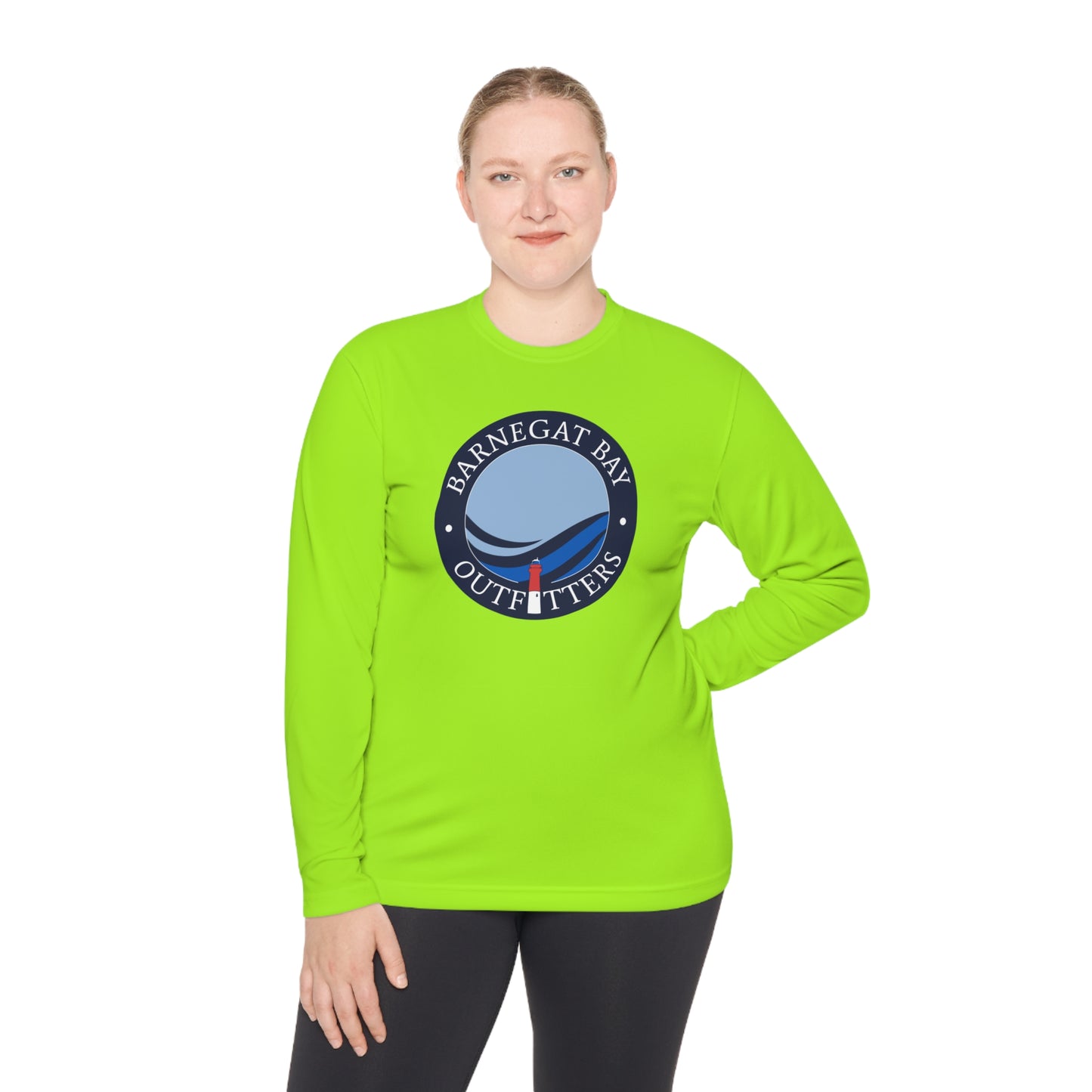 UPF40+ Lighthouse Wave Front Logo Unisex Performance Long Sleeve Tee