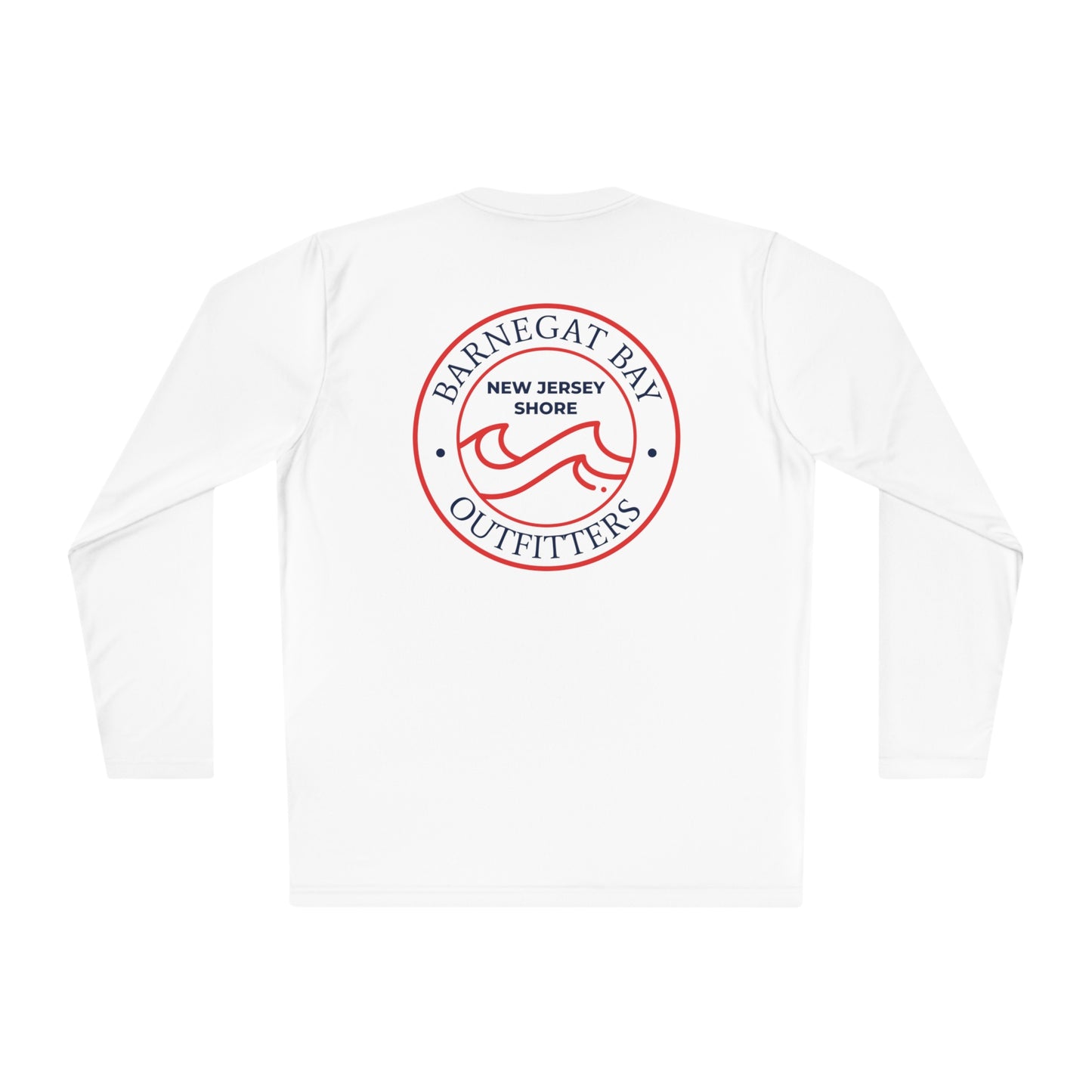 UPF40+ Red, White, and Blue Circle Wave Logo Unisex Performance Long Sleeve Tee