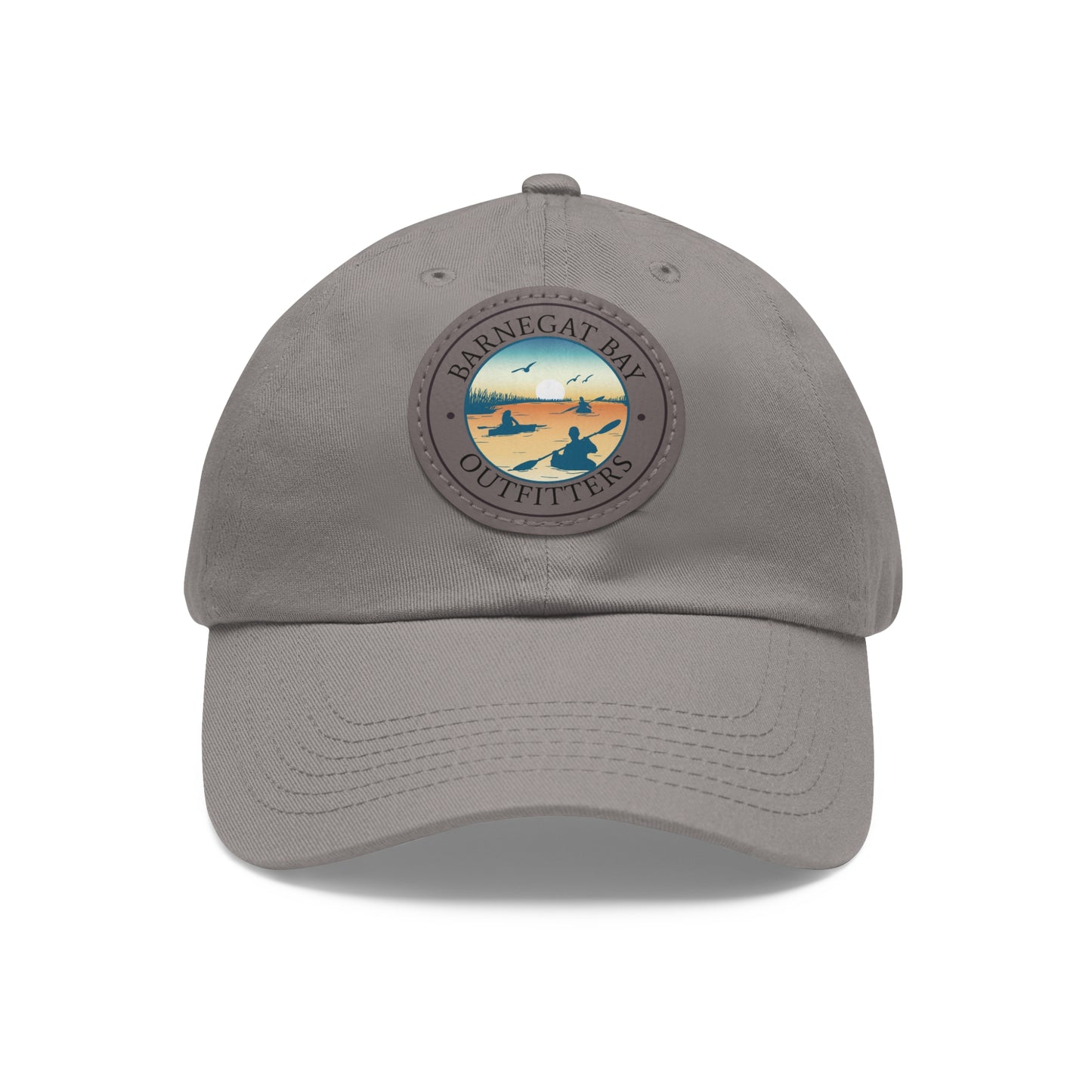 Kayak Scene Round Logo Leather Patch Hat