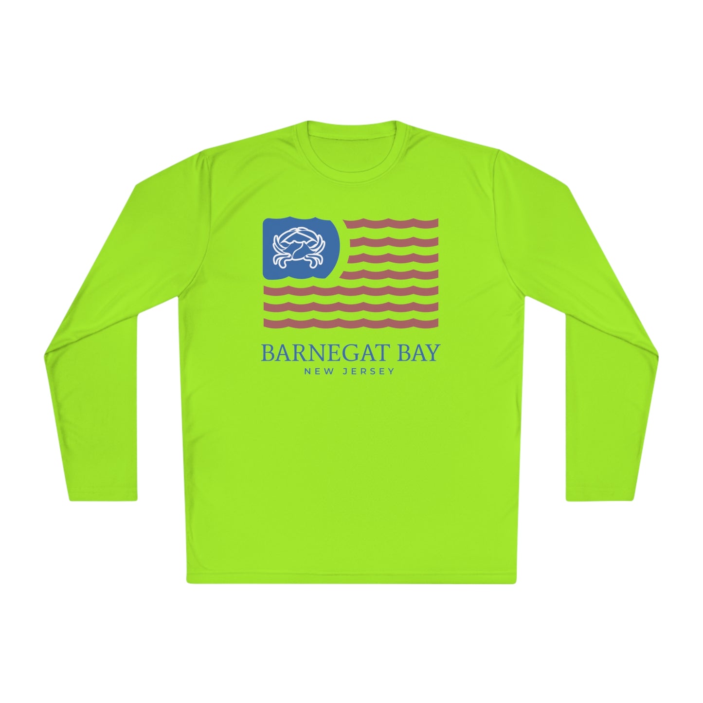 UPF40+ Wavy Flag Front Logo Unisex Performance Long Sleeve Tee