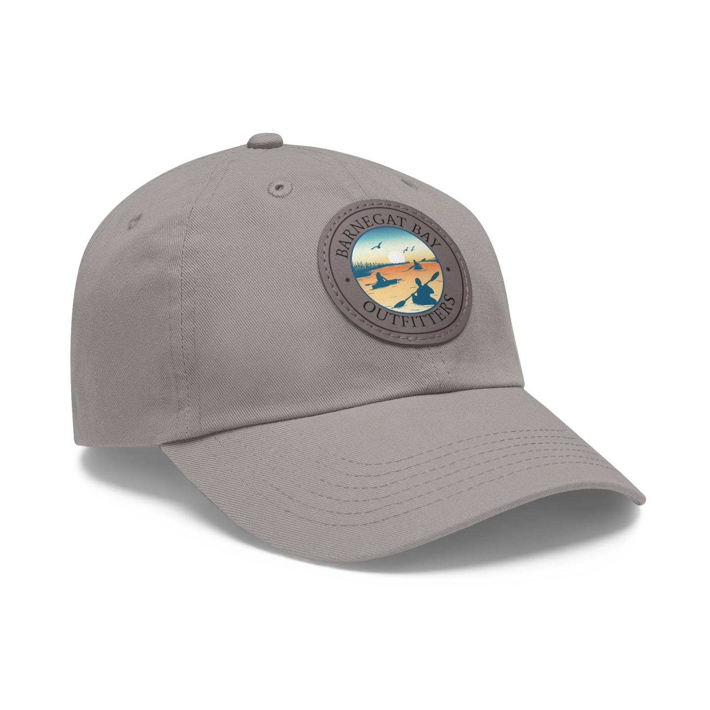 Kayak Scene Round Logo Leather Patch Hat