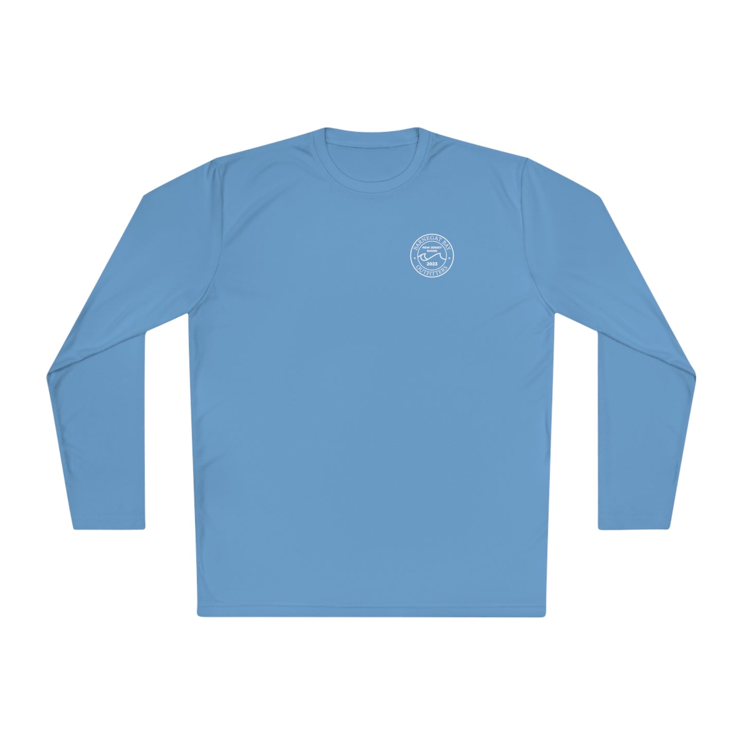 UPF40+ Circle Wave Logo White Unisex Performance Long Sleeve Tee