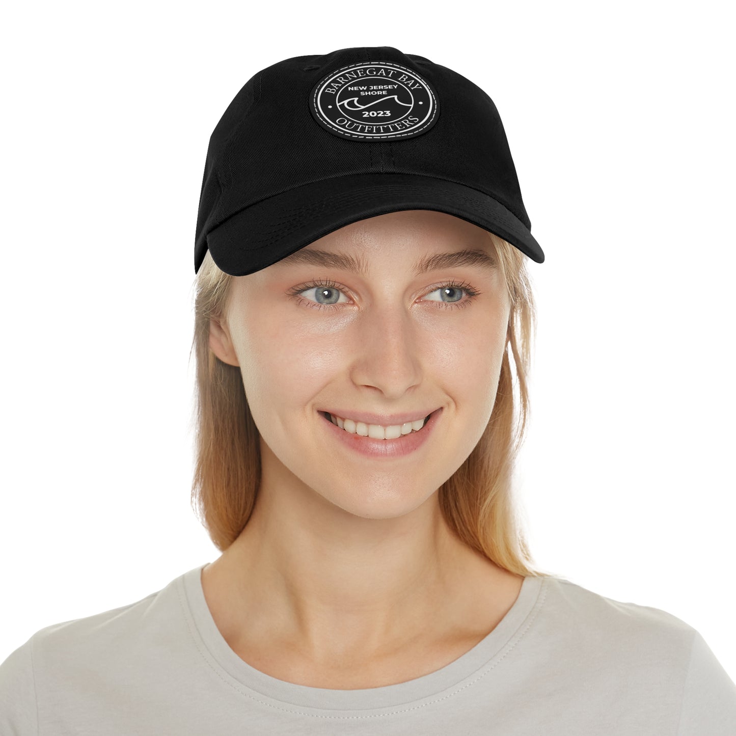 Barnegat Bay Outfitters Round Wave Logo Leather Patch Hat