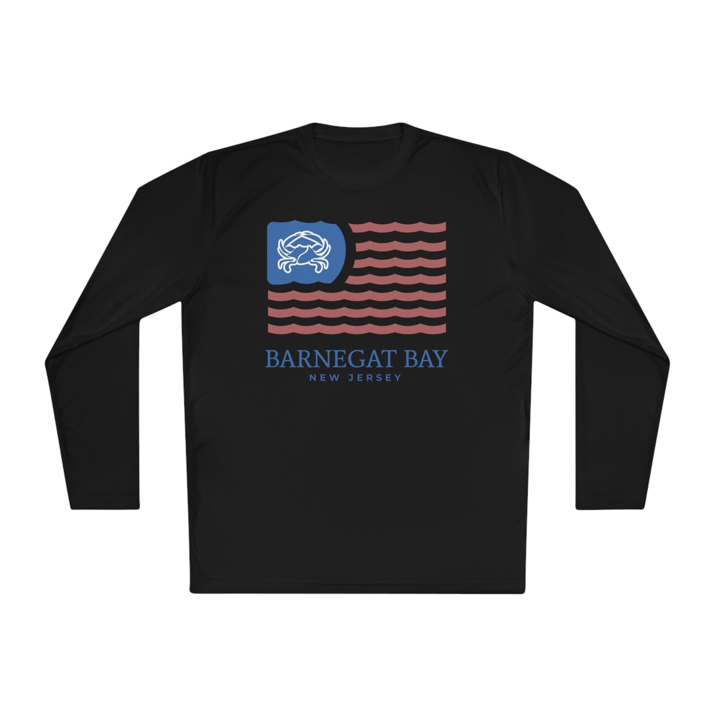 UPF40+ Wavy Flag Front Logo Unisex Performance Long Sleeve Tee