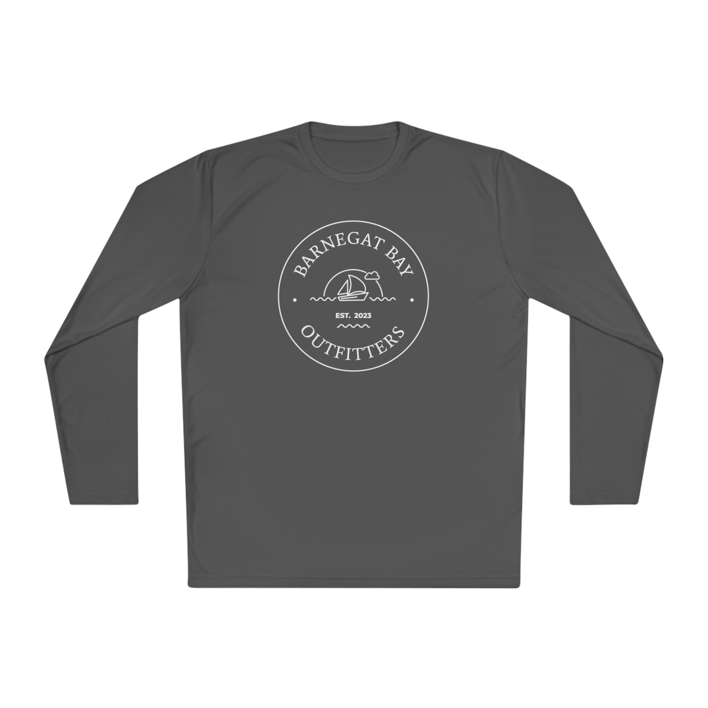 UPF40+ Sail Boat Front Logo Unisex Performance Long Sleeve Tee