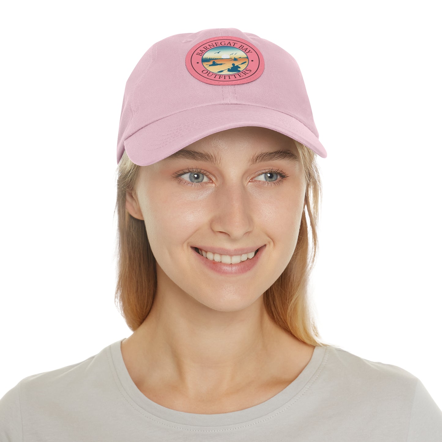 Kayak Scene Round Logo Leather Patch Hat