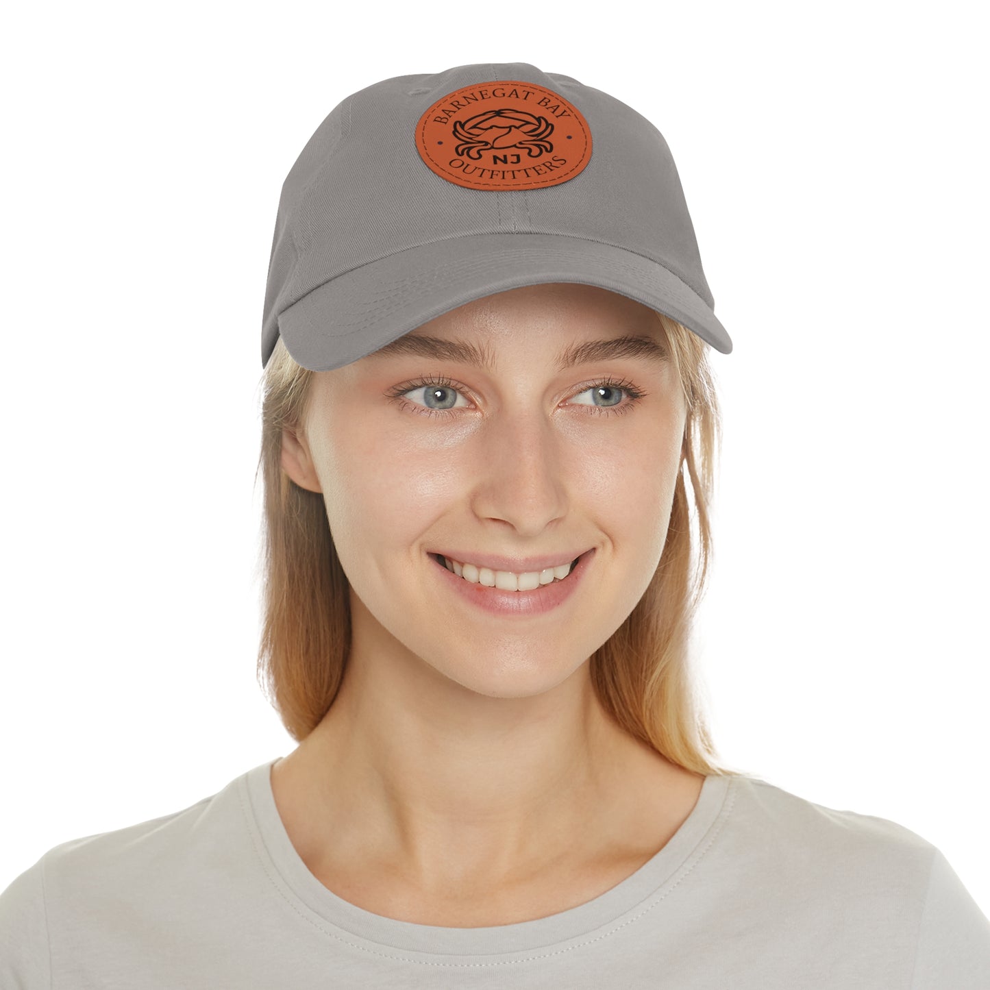 Barnegat Bay Outfitters Round Crab Logo Leather Patch Hat