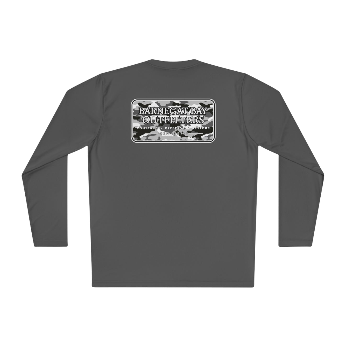 UPF40+ Black Camo Logo Unisex Performance Long Sleeve Tee