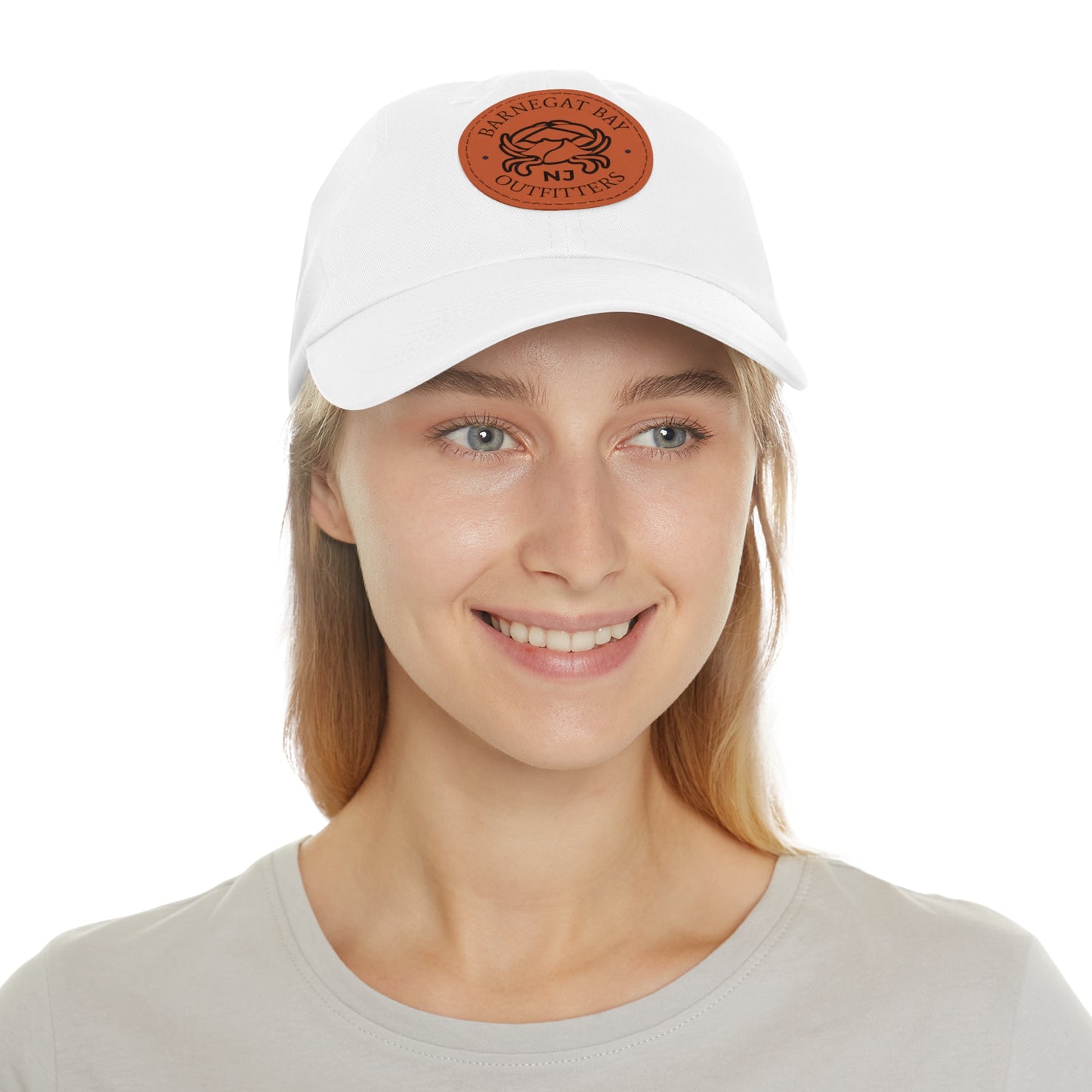 Barnegat Bay Outfitters Round Crab Logo Leather Patch Hat