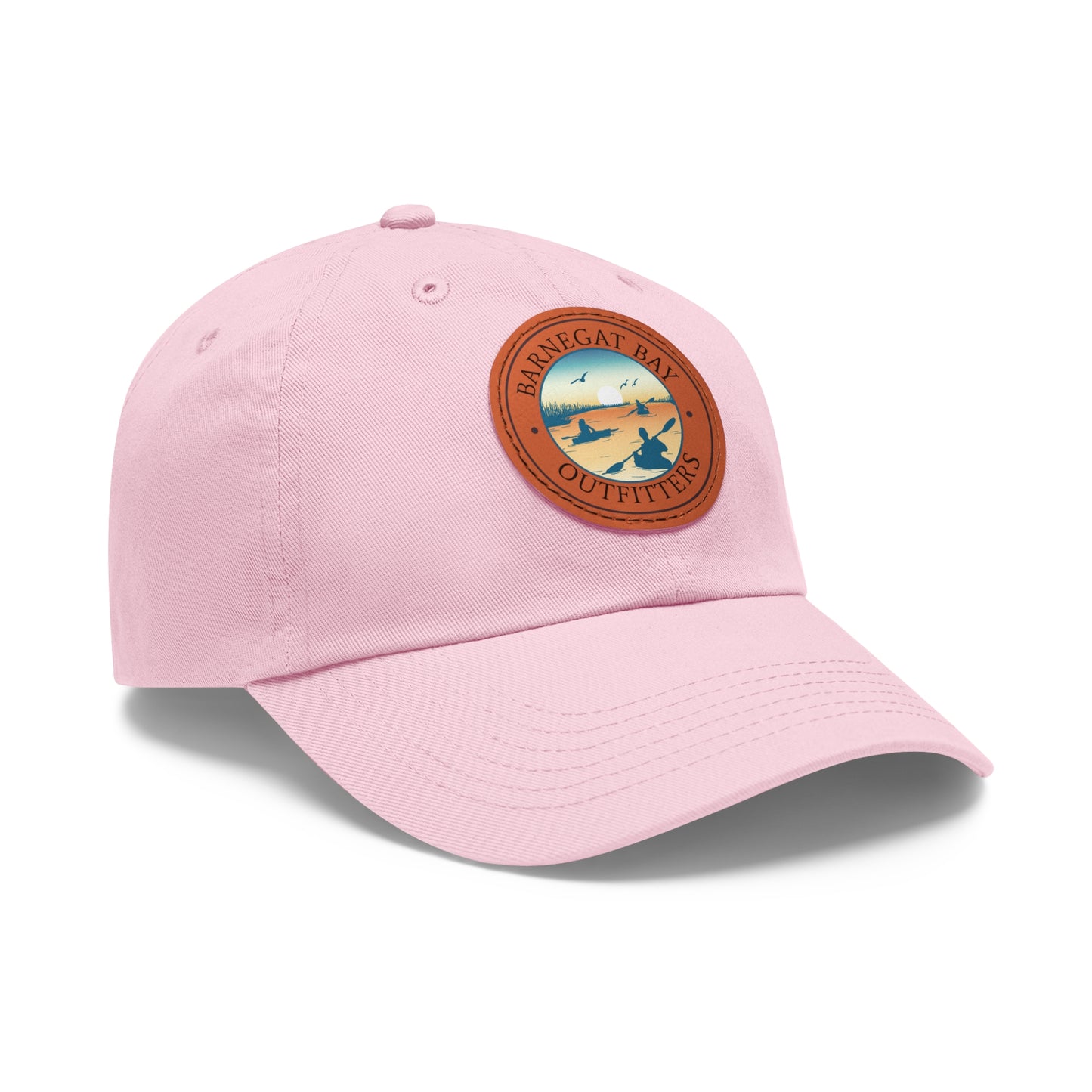 Kayak Scene Round Logo Leather Patch Hat