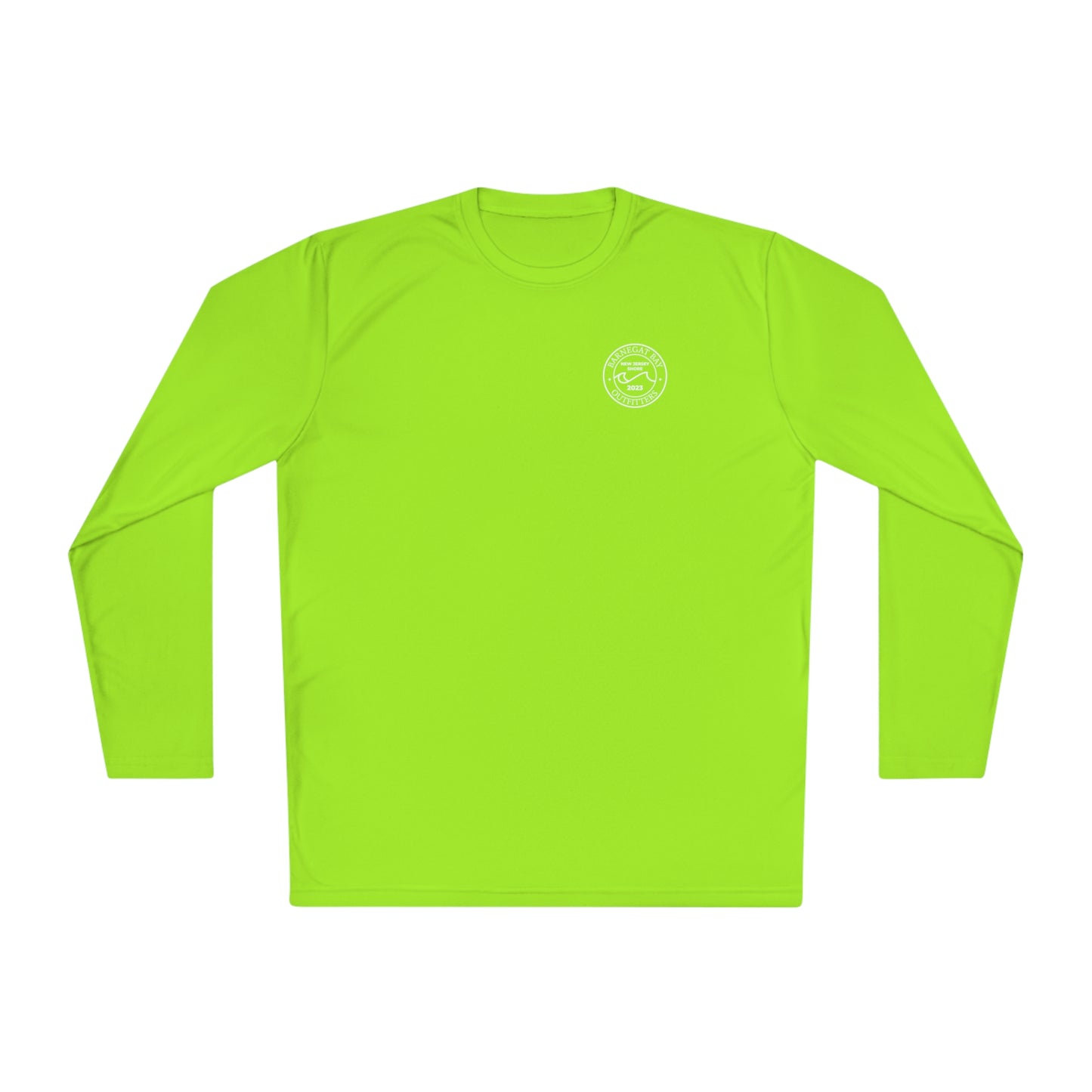 UPF40+ Circle Wave Logo White Unisex Performance Long Sleeve Tee