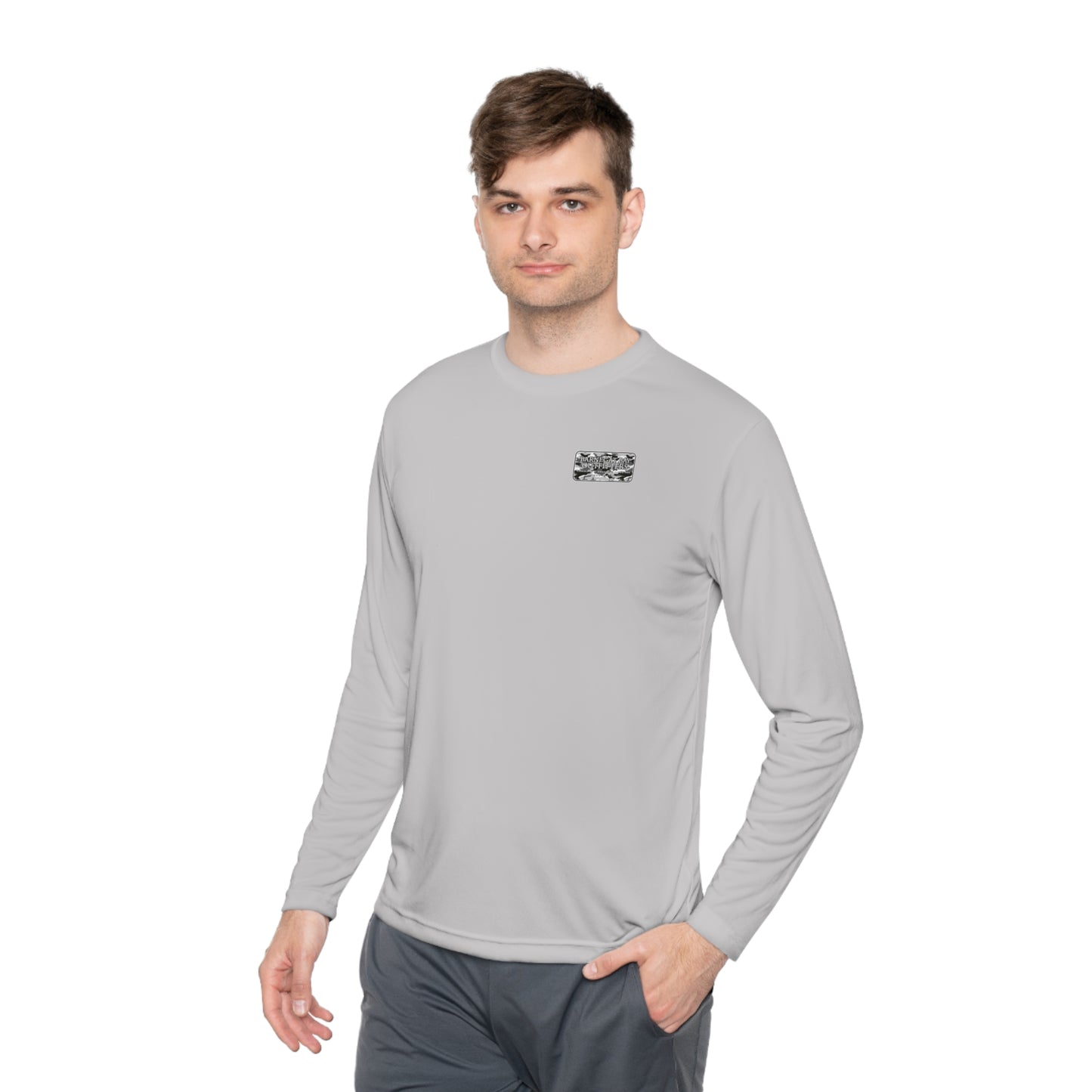 UPF40+ Black Camo Logo Unisex Performance Long Sleeve Tee