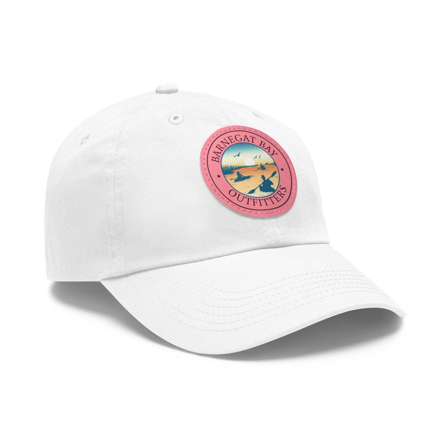 Kayak Scene Round Logo Leather Patch Hat