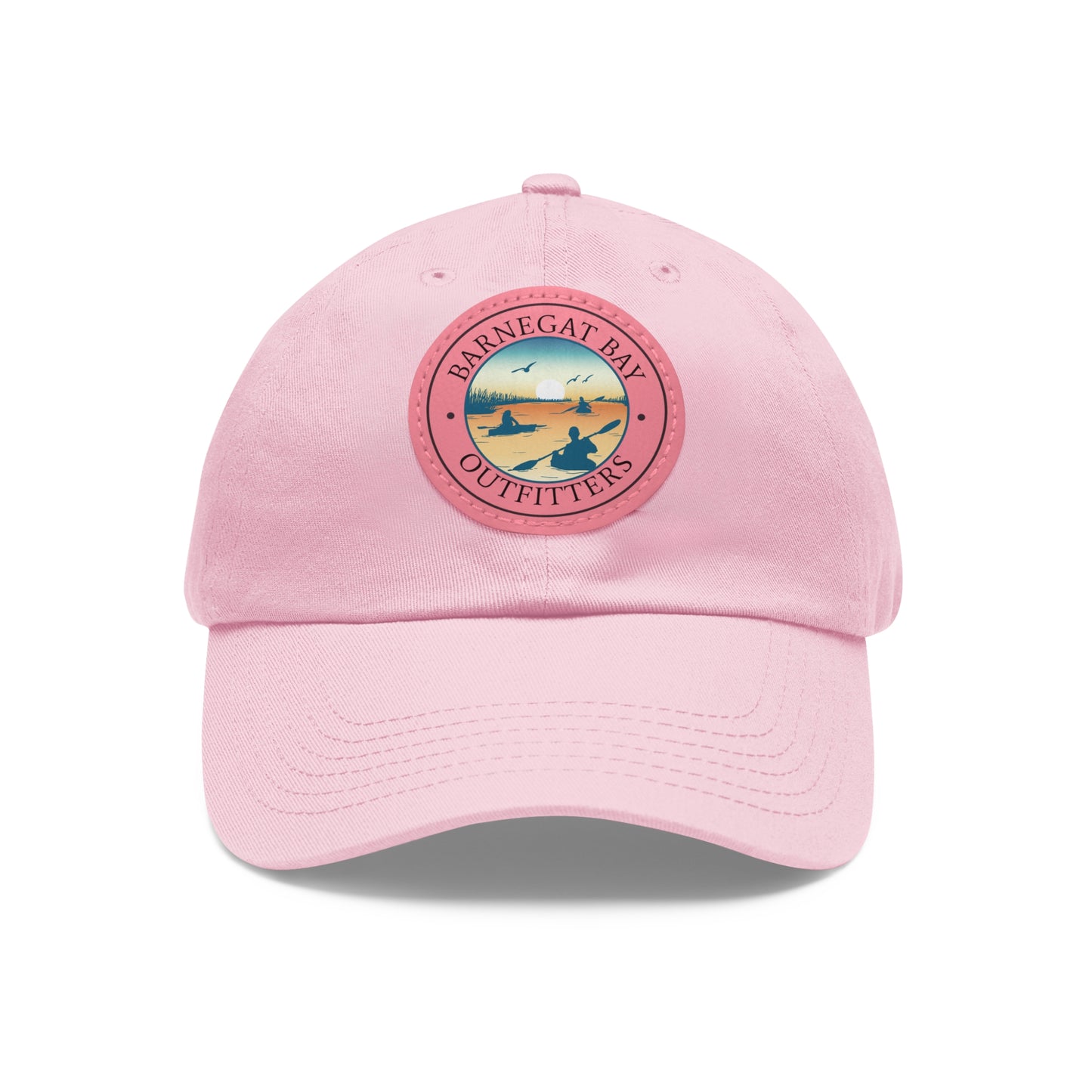 Kayak Scene Round Logo Leather Patch Hat